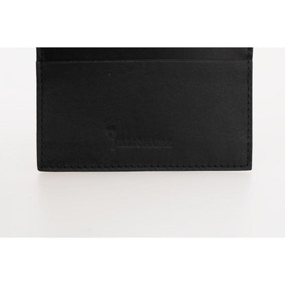 Billionaire Italian Couture Black Leather Cardholder Wallet Wallet