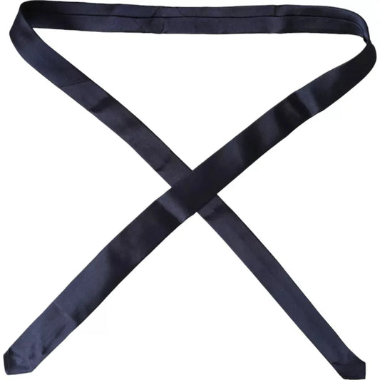 Dolce & Gabbana Dark Blue Silk Skinny Adjustable Tie Dolce & Gabbana Dark Slate Gray
