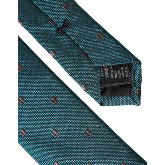 Dolce & Gabbana Green Patterned Silk Adjustable Men Tie Dolce & Gabbana Dark Slate Gray