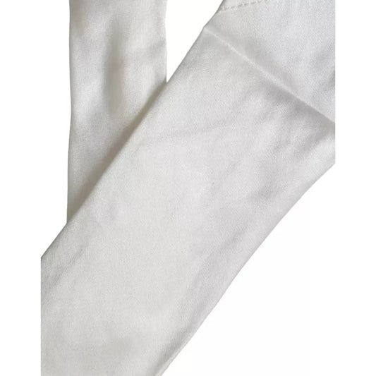 Dolce & Gabbana White 100% Silk Adjustable Necktie Men Bowtie Dolce & Gabbana Light Gray
