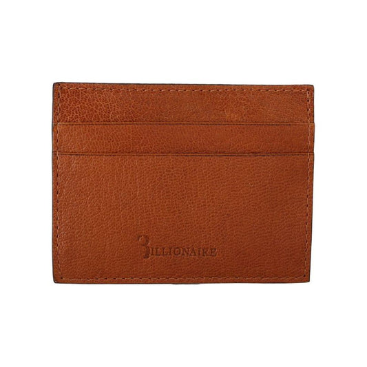 Billionaire Italian Couture Elegant Men's Leather Wallet in Brown Wallet Billionaire Italian Couture Saddle Brown