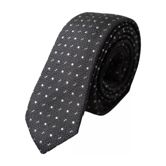 Dolce & Gabbana Black Polka Dot Silk Adjustable Men Tie Dolce & Gabbana Dark Slate Gray