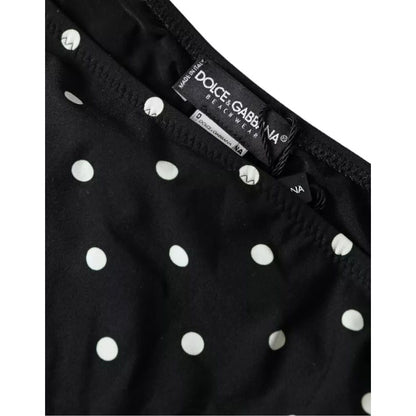 Dolce & Gabbana Black Polka Dot Swimwear Beachwear Bottom Bikini