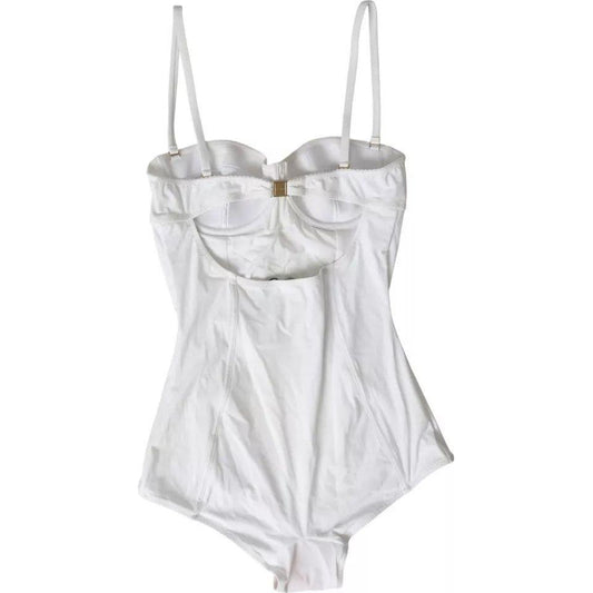 Dolce & Gabbana White Swimsuit One Piece Women Beachwear Bikini Dolce & Gabbana Light Gray