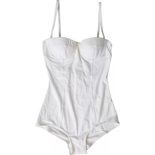 Dolce & Gabbana White Swimsuit One Piece Women Beachwear Bikini Dolce & Gabbana Light Gray
