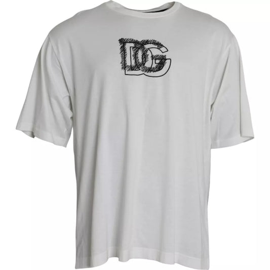 Dolce & Gabbana White Logo Round Neck Short Sleeves T-shirt TSH86423-50