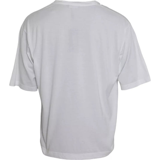 Dolce & Gabbana White Cotton Round Neck Short Sleeve T-shirt TSH86325-60