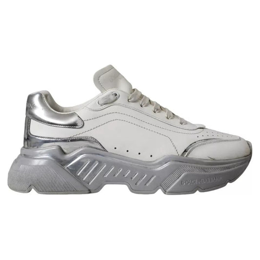 Dolce & Gabbana White Silver Daymaster Low Top Sneakers Shoes Dolce & Gabbana Dark Gray