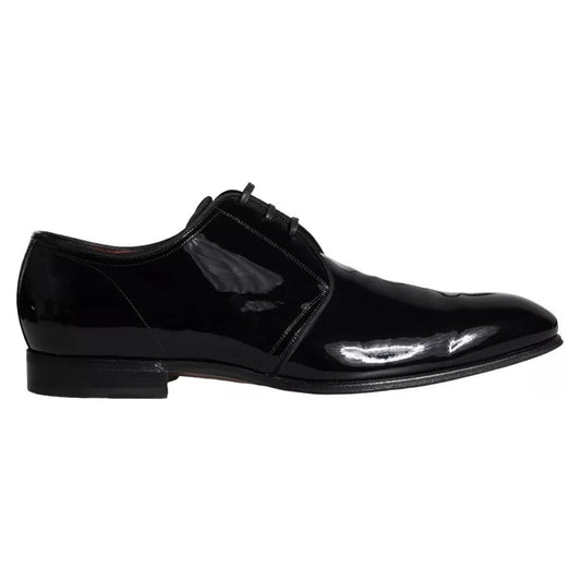 Dolce & Gabbana Black Patent Leather Derby Men Dress Shoes Dolce & Gabbana Black
