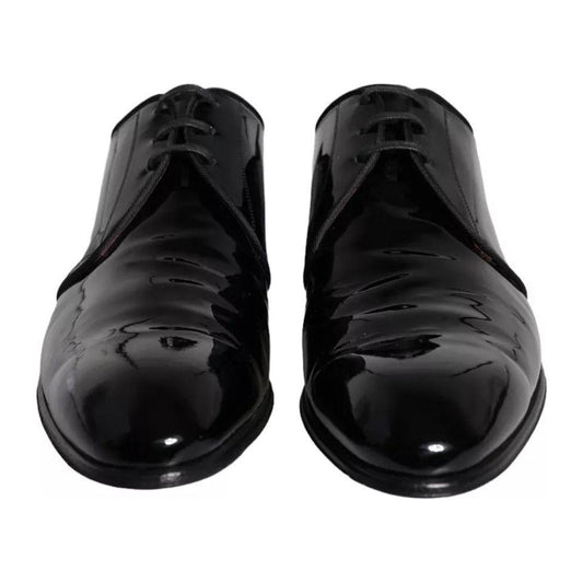 Dolce & Gabbana Black Patent Leather Derby Men Dress Shoes Dolce & Gabbana Black