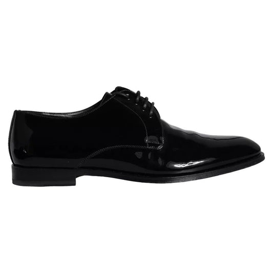 Dolce & Gabbana Black Calfskin Leather Derby Men Dress Shoes Dolce & Gabbana Black