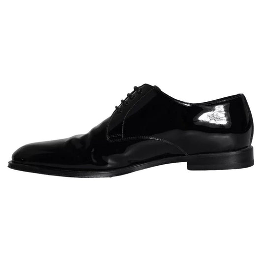 Dolce & Gabbana Black Calfskin Leather Derby Men Dress Shoes Dolce & Gabbana Black