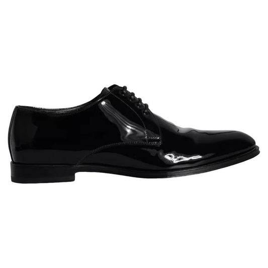 Dolce & Gabbana Black Calfskin Leather Derby Men Dress Shoes Dolce & Gabbana Black