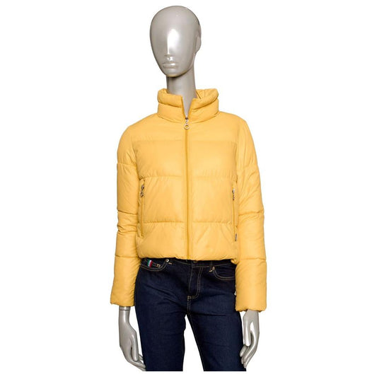 Baldinini Trend Yellow Polyester Women Jacket Baldinini Trend Sandy Brown