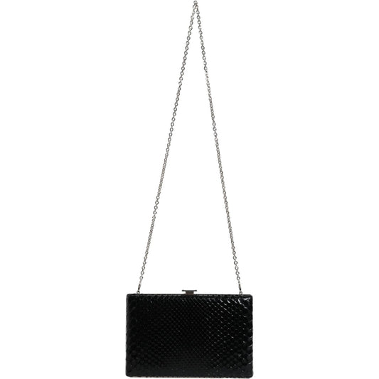 Dolce & Gabbana Black Leather Silver Frame Clutch Mini Crossbody Bag Dolce & Gabbana Light Gray