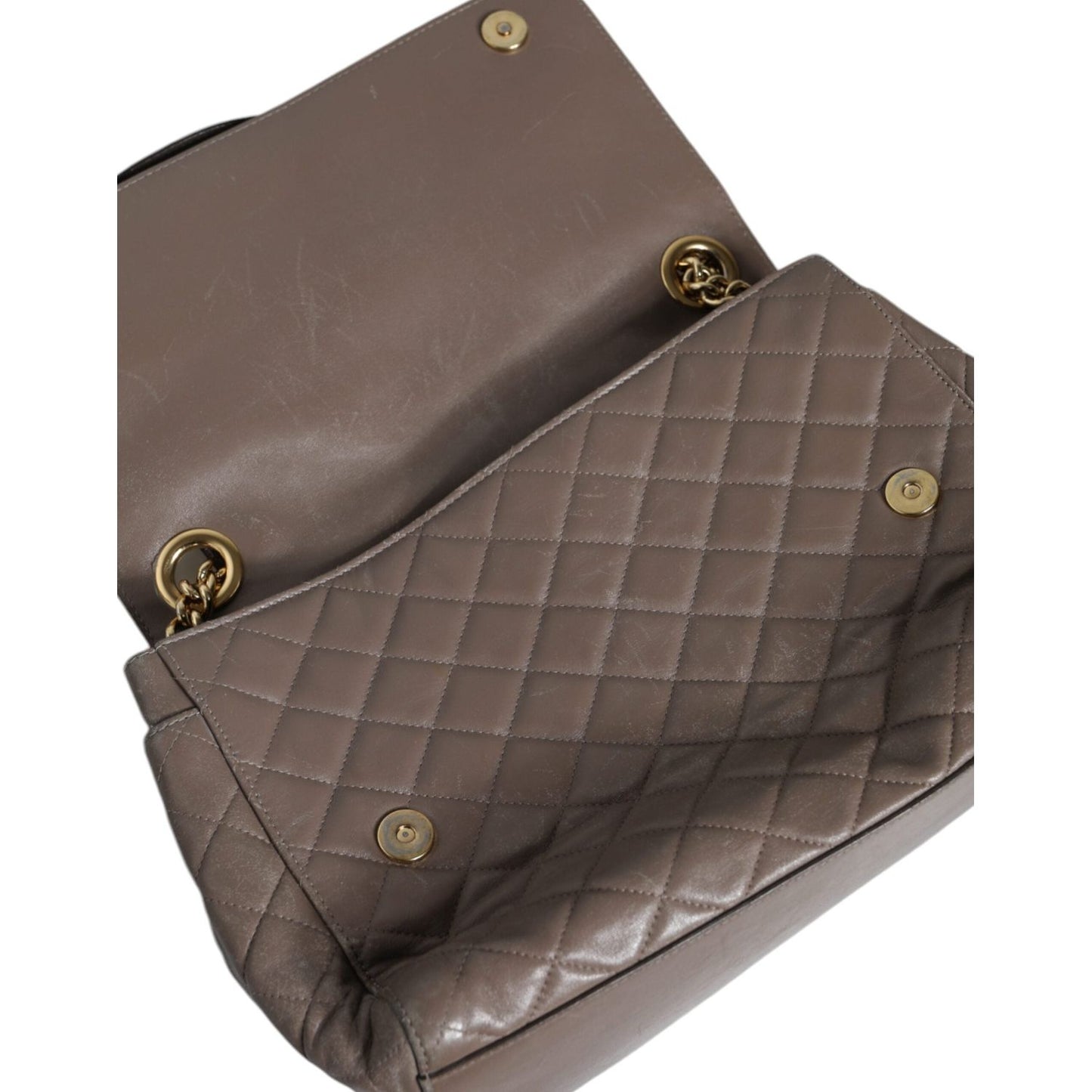 Dolce & Gabbana Brown Quilted Leather Shoulder Purse Satchel Bag