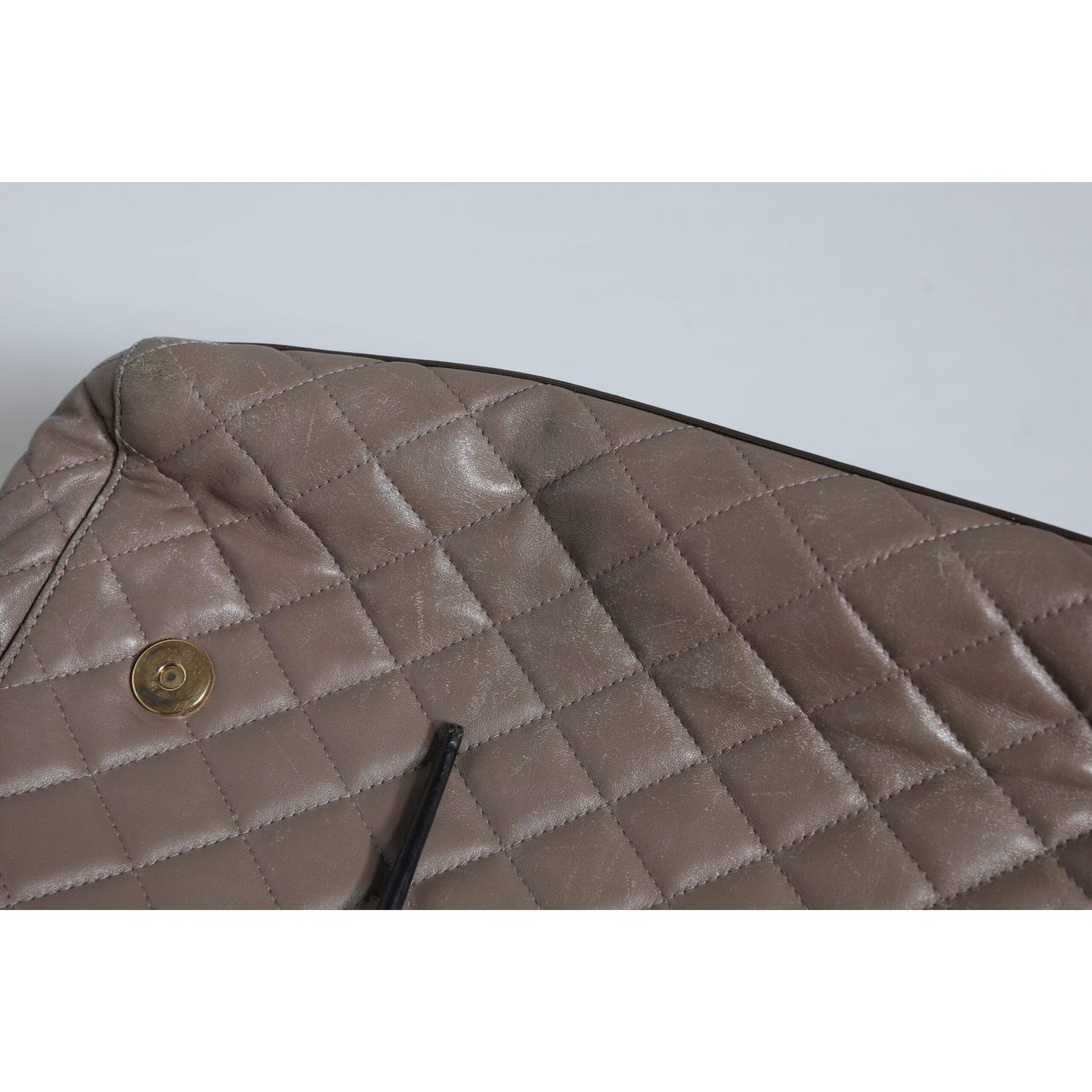 Dolce & Gabbana Brown Quilted Leather Shoulder Purse Satchel Bag BAG1538