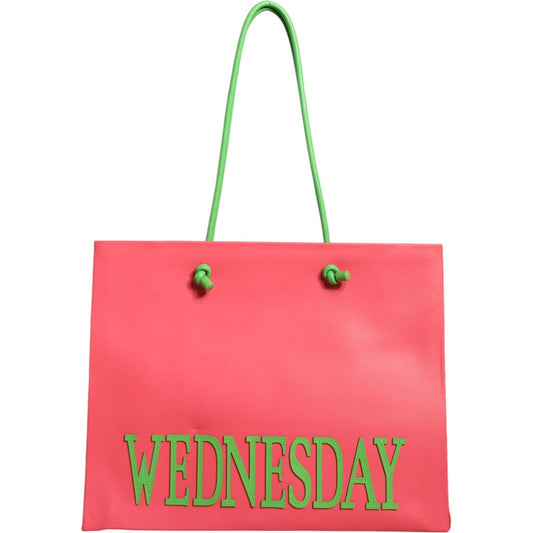Alberta Ferretti Pink Leather Weekend Wednesday Shopping Tote Bag Alberta Ferretti Salmon