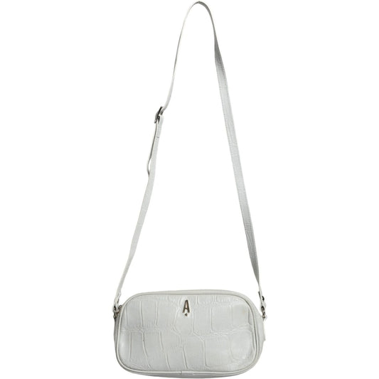 Aniye By White Croc Print Leather Crossbody Sling Bag Aniye By Light Gray
