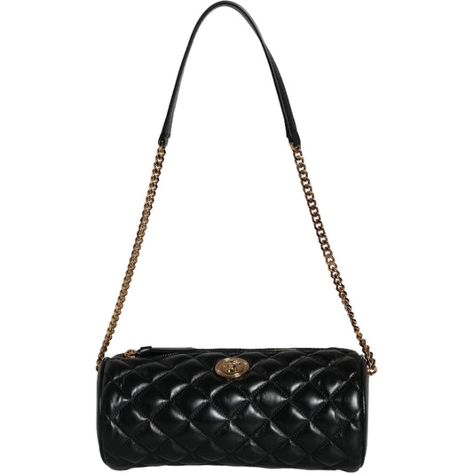 Versace Black Mini Quilted Lambskin Leather Crossbody Sling Bag Versace Black