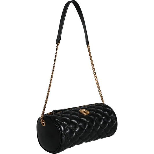 Versace Black Mini Quilted Lambskin Leather Crossbody Sling Bag Versace Black