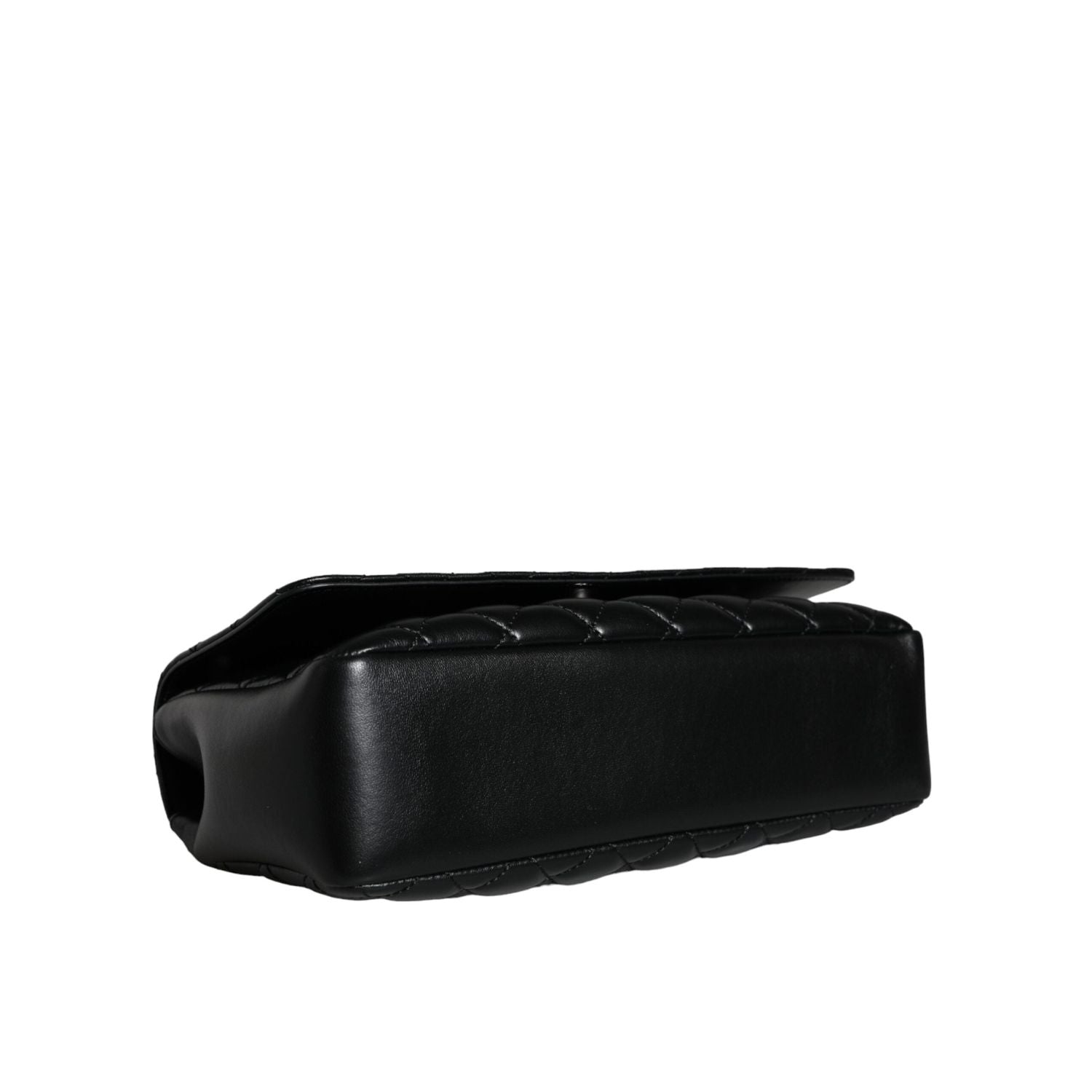 Versace Black Quilted Lambskin Leather Crossbody Shoulder Bag