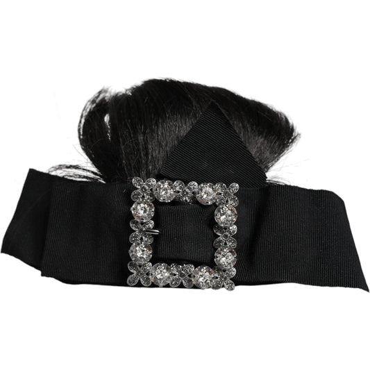 Dolce & Gabbana Black Hair Parrucchiera Crystal Headband Diadem Dolce & Gabbana Black