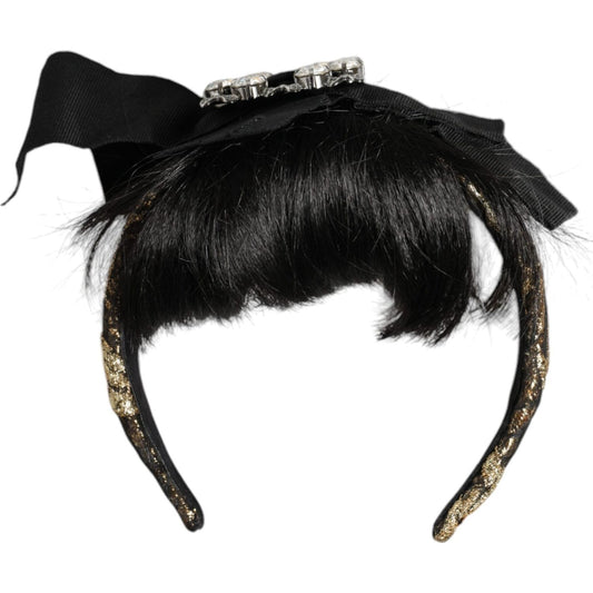 Dolce & Gabbana Black Hair Parrucchiera Crystal Headband Diadem Dolce & Gabbana Black