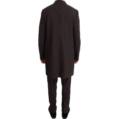 Dolce & Gabbana Bordeaux Wool Stretch Long 3 Piece Suit Suit