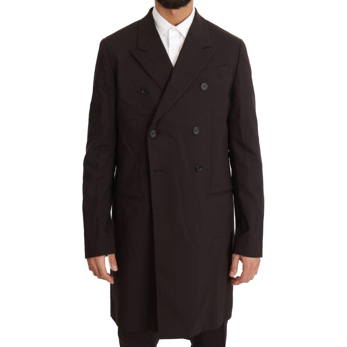 Dolce & Gabbana Bordeaux Wool Stretch Long 3 Piece Suit Suit
