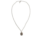 Dolce & Gabbana Sterling Silver 925 Chain Bar Gem Pendant Logo Necklace