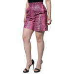 Dolce & Gabbana Pink Leather High Waist Hot Pants Shorts