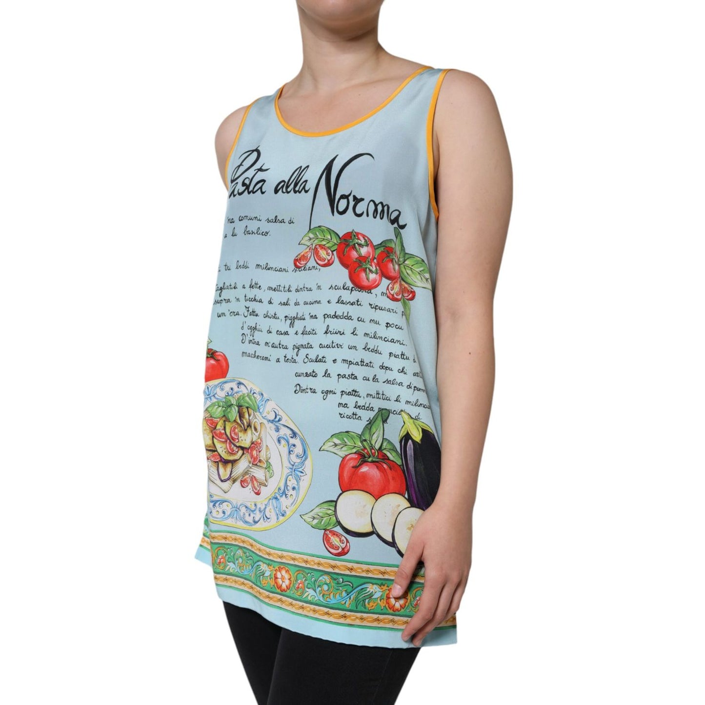Dolce & Gabbana Multicolor Pasta Alla Norma Print Tank Top