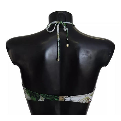 Dolce & Gabbana Black Floral Halter Beachwear Swimwear Bikini Top