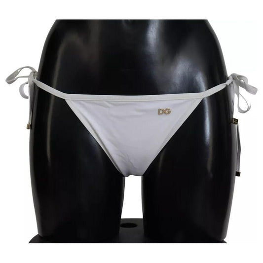 Dolce & Gabbana White DG Logo Beachwear Swimwear Bikini Bottom Dolce & Gabbana Gray