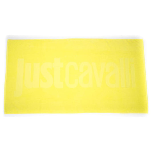 Just Cavalli Yellow Cotton Men Beach Towel Just Cavalli Light Goldenrod