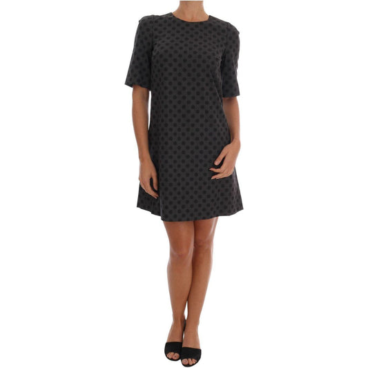 Dolce & Gabbana Elegant Polka Dot Wool Blend Dress Dolce & Gabbana Rosy Brown