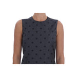 Dolce & Gabbana Chic Sleeveless Polka Dot Wool Dress Dolce & Gabbana Dark Slate Gray