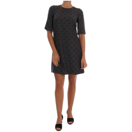 Dolce & Gabbana Chic Polka Dotted Wool Dress Dolce & Gabbana Rosy Brown
