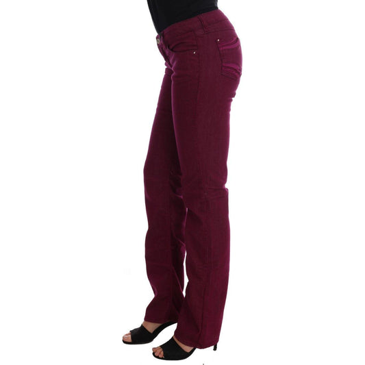 Costume National Sleek Red Straight Fit Luxury Jeans Costume National Black