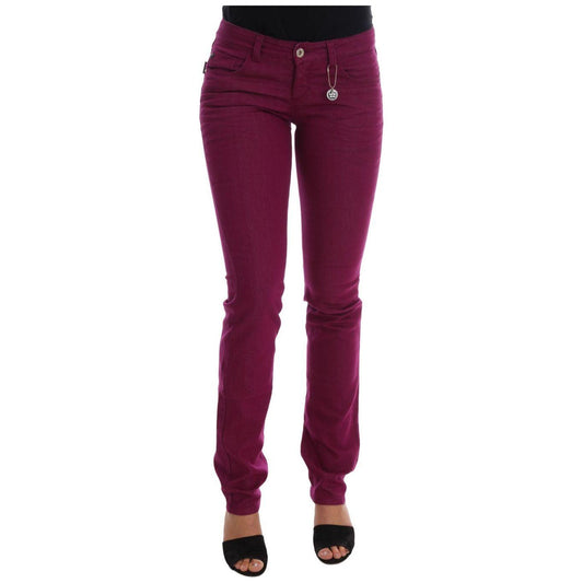 Costume National Elegant Purple Super Slim Jeans Costume National Saddle Brown