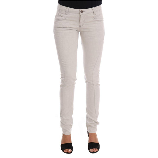 Costume National Chic White Slim-Fit Stretch Jeans Costume National Gray