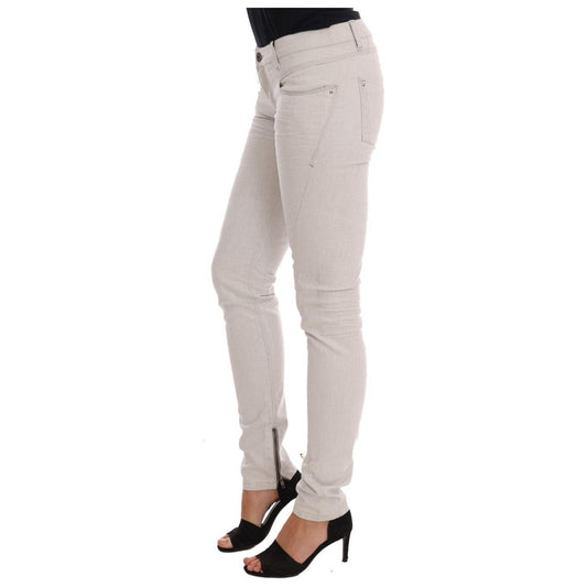 Costume National Chic White Slim-Fit Stretch Jeans Costume National Gray
