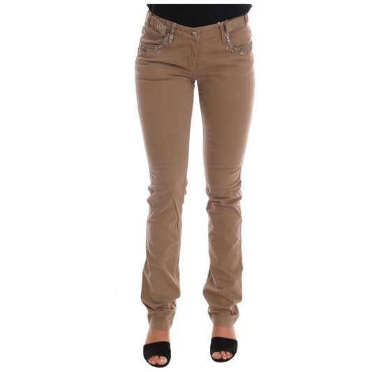 Costume National Beige Super Slim Fit Designer Jeans Jeans & Pants Costume National Dim Gray