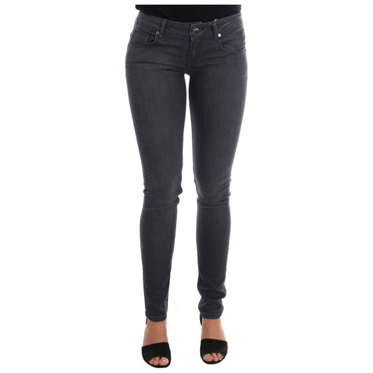 Acht Sleek Gray Slim-Fit Designer Jeans Acht Dark Slate Gray