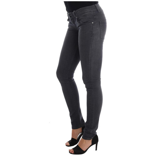 Acht Sleek Gray Slim-Fit Designer Jeans Acht Dark Slate Gray