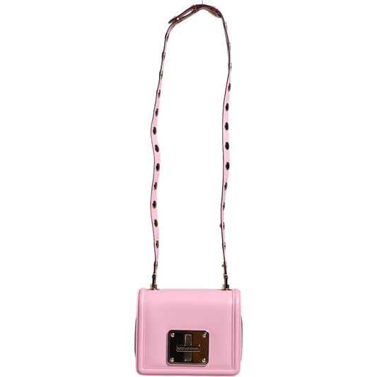 Dolce & Gabbana Baby Pink LOLA Leather Studded Crossbody Strap Bag Dolce & Gabbana Pink