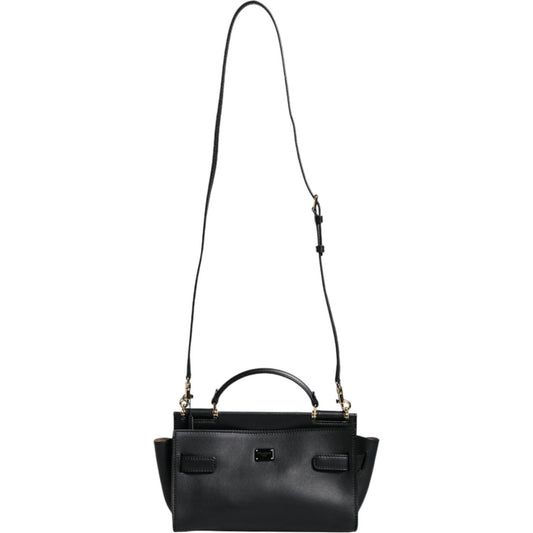 Dolce & Gabbana Black Leather SICILY Top Handle Crossbody Bag Dolce & Gabbana Dark Slate Gray