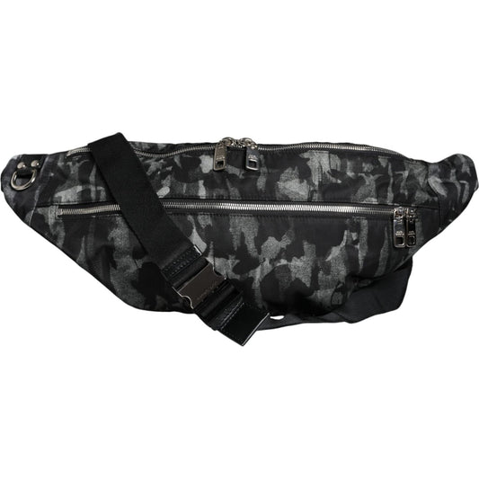 Dolce & Gabbana Black Leopard Fabric Belt Waist Fanny Pack Bag Dolce & Gabbana Dark Slate Gray