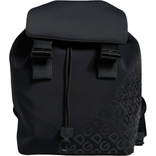 Dolce & Gabbana Black DG Mania Neoprene Travel Back Pack Bag Dolce & Gabbana Black